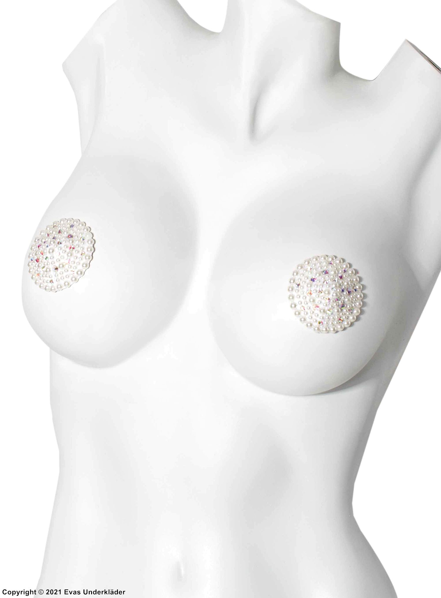 Självhäftande bröstvårtetäckare med pärlor